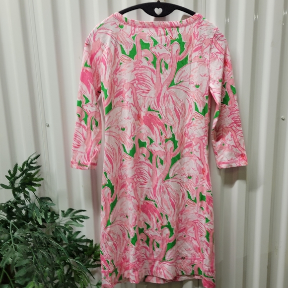 NWT LILLY PULITZER pink colony flamingo dress 100% Pima Cotton. soft! - Picture 5 of 12
